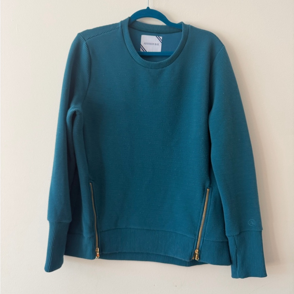 Addison Bay Blue Sweatshirt with Gold Accents